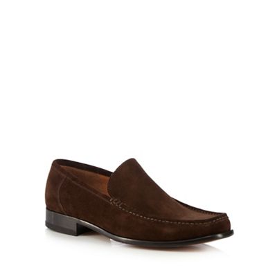 Loake Big and tall brown suede slip-on shoes